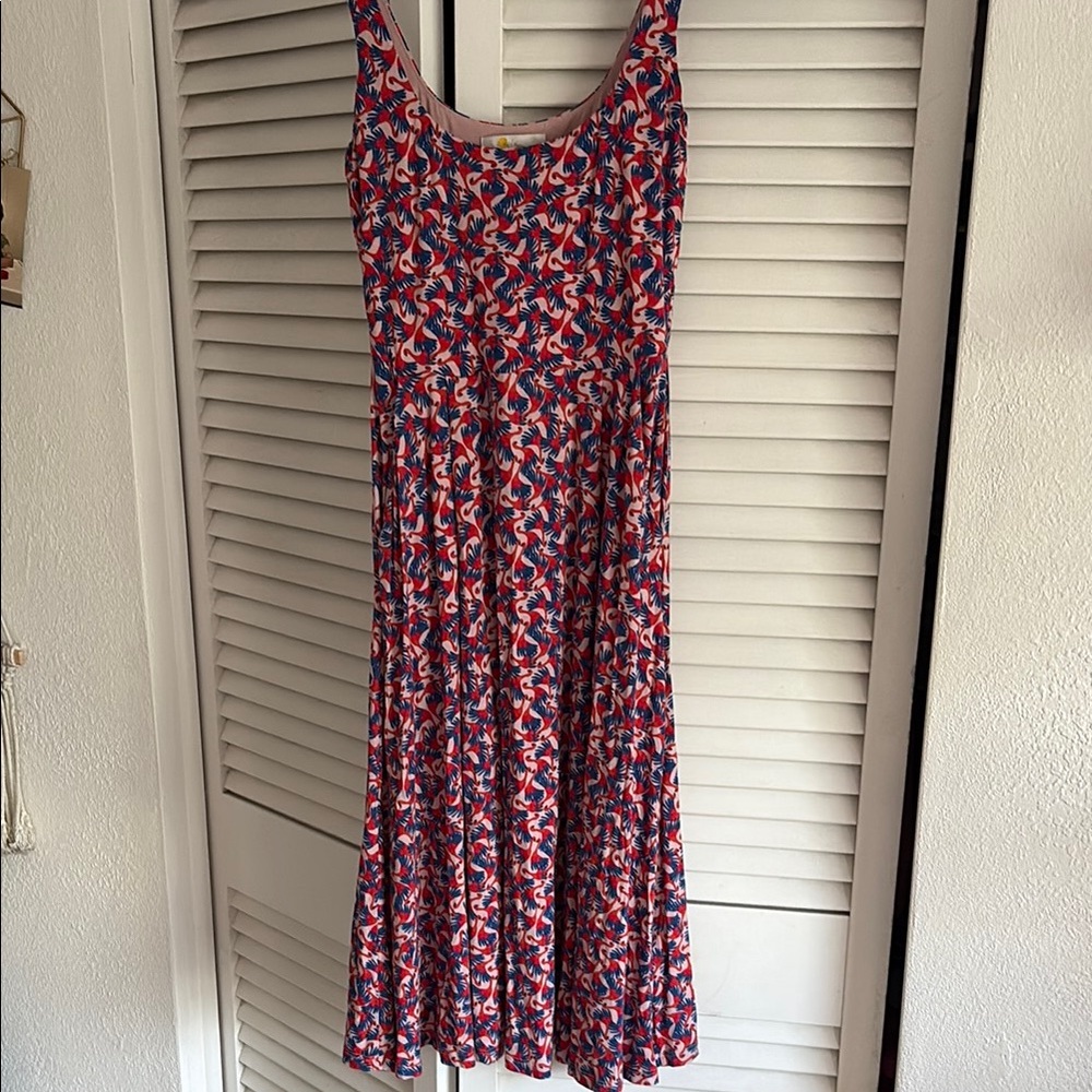 Boden Petronella Flamingo Print Sleeveless Jersey Dress - Picture 4 of 10